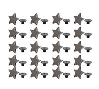 20 pezzi rivetto a forma di stella, bottone a bottone a stella rivetti a stella borchie a scatto vestiti fai da te scarpe decorazione con viti(Colore nero del metallo)