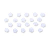 20 pezzi.Roselline in raso per decorazioni fai da te, lavori artigianali, o per la tavola, 1,5 cm, adatte a matrimonio, battesimo, comunione, Tessuto, weiß 029