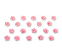 20 pezzi.Roselline in raso per decorazioni fai da te, lavori artigianali, o per la tavola, 1,5 cm, adatte a matrimonio, battesimo, comunione, Tessuto, rosa chiaro 150