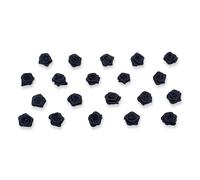 20 pezzi.Roselline in raso per decorazioni fai da te, lavori artigianali, o per la tavola, 1,5 cm, adatte a matrimonio, battesimo, comunione, Tessuto, nero 030