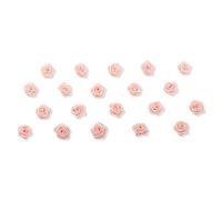 20 pezzi.Roselline in raso per decorazioni fai da te, lavori artigianali, o per la tavola, 1,5 cm, adatte a matrimonio, battesimo, comunione, Tessuto, albicocca 714