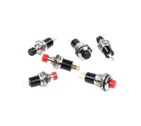 20 pezzi rossi 5 mm 7 mm 10 mm PBS-110 PB05A piccolo interruttore a pulsante circolare in metallo(7MM 1NC Selfreset,With wire)