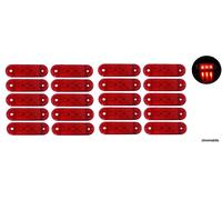 20 Pezzi Rosso LED Posteriore Indicatore Laterale 12-24v Lampade Luci Camion Lgv