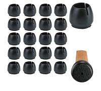 20 Pezzi Rotondo Gamba Della Sedia Caps, Sedia Piedini In Gomma Protector Pad,Prevenire Il Rumore Dei Graffi, Adatto per Mobili, Tavolo, Sedia, Divano 25-29mm(Nero)
