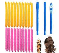 20 Pezzi Rulli per Capelli Ondulati,Bigodini per Capelli Kit per Capelli Ricci a Spirale,Rulli per Capelli Rulli per Riccioli a Spirale con Ganci per Acconciatura,per Capelli Extra Lunghi Fino a 55 cm