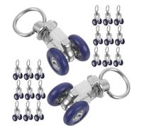 20 Pezzi Ruota Guida per Binario Tenda in Acciaio Inox | Binari Tenda Antichi e Aste Doccia, Ruota Rinforzata, Cuscinetto Metallico, Finitura Blu
