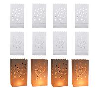 20 Pezzi Sacchetti di Candela Resistenti, Sacchetti Portacandele, Sacchetti di Candela Bianco, per San Valentino, Fidanzamento, Ricevimenti e Natale