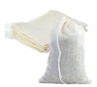 20 Pezzi Sacchetti Filtro per Tè, Bustina di Tè Vuota con coulisse, sacchetti da tè in cotone, riutilizzabili per tè, caffè, filtri, spezie (10 x 15 cm)