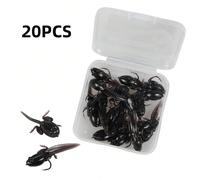 20 pezzi/scatola Esca da pesca morbida a forma di girino con amo per salmone, trota, acqua dolce e salata 3,6 cm/1,42 pollici,2,6 cm/1,02 polliciTPE