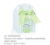 20 PEZZI SCRIGNO BIANCO perlescente scatola portaconfetti 5X5X5 cm con n 045T