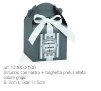 20 PEZZI SCRIGNO GRIGIO perlescente scatola portaconfetti 5X5X5 cm con n 040B