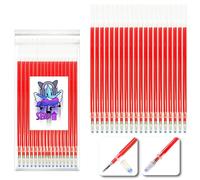 20 PEZZI - SENDUP Ricariche XXL Penna Gel Cancellabile ROSSO, Punta 0,5mm Bullet, 100% Legami Compatibile, +20% Inchiostro (2cm in più), Scrittura Scuola, Segni su Tessuto e Pelle, Regalo