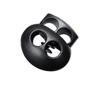 20 Pezzi Serrature a Molla per Lacci, Doppi Fori in Plastica Nera Estremità Cavo Fissaggio Ovale Levetta di Fermo