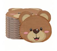 20 pezzi/set, 40 pezzi/set, 60 pezzi/set Tovaglioli morbidi e assorbenti di piccoli orsi beige irregolari, tovaglioli di carta morbida a 2 veli, dimensione srotolata 32cm*32cm, adatti per: decorazioni