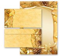 20 pezzi Set completo Natale, BUON NATALE 10 fogli di carta da lettera e 10 buste DIN LANG (senza finestra) | Paper-Media