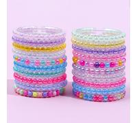 20 Pezzi Set di Braccialetti Multicolore con Perline, Accessori per Ragazze con Pendente Amore, Regali per Feste, Premi in Classe, Riempimento Sacchetti Regalo, Idee per Compleanni e Natale
