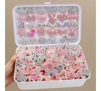 20 pezzi/set Fermagli per capelli da ragazza con strass, a forma di animali, farfalle, corone, cuori, fiocchi, stili casuali, fermagli per frangia, spille per capelli versatili alla moda, adatti per u