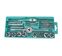 20 Pezzi Set Metrico di Maschi e Filiere, Acciaio Legato | Uso Manuale e Utensile Elettrico, Finitura Argento, per Lavorazioni Tecniche