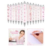 20 pezzi/set Penne a sfera rosa natalizie, design elegante a fiocco, esperienza di scrittura fluida, forniture per ufficio, regali graziosi adatti per compleanni, feste per single, festa di nascità, f