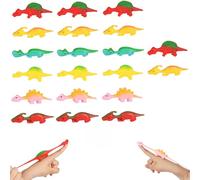 20 pezzi Slingshot Dinosaur Finger Toys Bulk, Flying Dino Finger Sling Shot Toy Catapult Toys,Rubber Stretchy Dinosaurs Toys,Fun Gag Gift for Kids Adults Birthday Party Favors Christmas Stocking