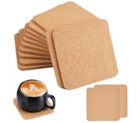 20 Pezzi Sottobicchiere in Sughero Naturale, Fogli Supporto Tappetini Sughero, Sottobicchiere Quadrato in sughero Antimacchia, Sottobicchieri sugheros Quadrati per Casa, Ufficio, Bar e Ristorant