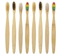 20 Pezzi Spazzolino Manuale in Bambù a Setole Morbide, Manico | Viaggio e Palestra, Colori Assortiti per Facile Riconoscimento, Valore Confezione Multipla