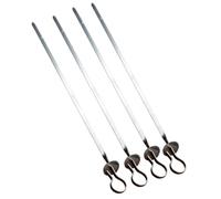 20 Pezzi Spiedini Barbecue in Acciaio Inox, Piatti, Anello | Argento, Facili da Usare e Pratici, Accessorio per Barbecue per Carne e Grigliate All'aperto