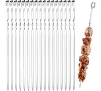 20 Pezzi Spiedini per Barbecue, 30 cm Spiedini Grigliati in Acciaio Inox, Spiedini BBQ, Spiedini per Barbecue Riutilizzabili, per Barbecue Grigliatura Carne Verdure Kabob