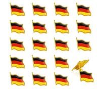 20 Pezzi Spilla Bandiera Germania Metallo Nazionale Pin Badge Spille Germania Distintivo Piccola per Decorazione di Vestiti Giacca Zaino Cappelli Abbigliamento Souvenir Festa Fan Sportivi Regali
