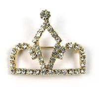 20 PEZZI Spilla Corona con strass argento decorazione bomboniera 0BDJ