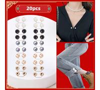 20 pezzi Spilla doppia con perle, stringipancia anti-sbiadimento, eleganti spille preziose per maglioni, cardigan, abiti - perfette per abiti, camicie e decorazione di capi di abbigliamento Colori mis