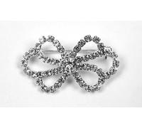 20 PEZZI Spilla Papillon fiocco con strass argento decorazione bombonier 0BDN