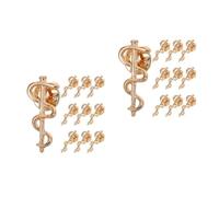 20 Pezzi Spilla Serpente Bastone, Stile Moderno Europeo, Oro | Lega Leggera, Brillantezza Duratura, Simbolo della Medicina, per Medico e Infermiere, Uso Quotidiano