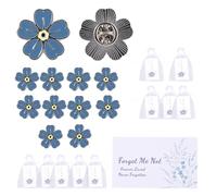 20 Pezzi Spille Commemorative per Funerali, Forget Me Not Spille Floreali con Cartoline Poetiche & Sacchetto in Filato Regali di Ricordo Condoglianze