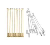 20 pezzi Spille lunghe in argento placcato oro per colletto, pochette, cappelli