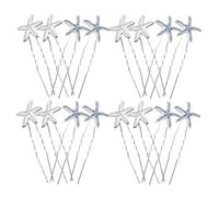 20 Pezzi Spille per Chioma a Forma di Stella del Mare con Pietre Decorative