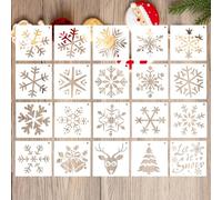 20 pezzi spray neve per finestre, spray neve e finestre, modello di Natale in plastica, 15 x 15 cm