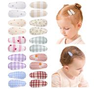 20 pezzi stampa floreale 1,5 pollici baby fermagli per capelli e fasce per bambine - Barrette antiscivolo e accessori per capelli per bambini capelli fini colore neutro