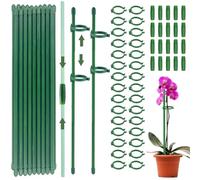 20 Pezzi Supporti Per Piante, Tutori Per Piante, In Bambù Con 40 Fibbie E 15 Tubi Di Collegamento Bidirezionali, 30 Cm, Bastoncini Per Piante, In Bambù, Per La Casa, Il Giardino, La Pianta Rampicante