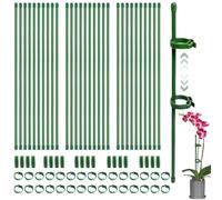 20 Pezzi Supporto per piante, Bastoncini per Orchidee, Tutori per Piante, Viene Fornito con 20 Moschettoni con 10 Tubi di Srolunga, per Piante Orchidee Pomodori, Sostegno per Piante (20pcs, 30cm+40cm)