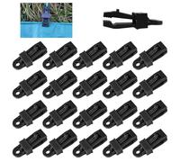20 Pezzi Tarp Clips per Tenda, Pinza per Morsetto per Telone, Clip per Campeggio Telone in Plastica, Accessori Tenda Campeggio per Tende Tarp Caravan Garden Shade Copertura per Piscina (Nero)