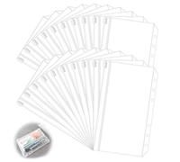 20 Pezzi Tasche per Raccoglitori A6, 6 Fori Raccoglitore Sacchetto con Cerniera, Trasparente Impermeabile Buste Budget, Cerniera Borsa a Fogli Mobili per Documenti, Quaderni, Foto, Fattura, Carte