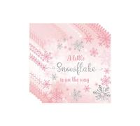 20 Pezzi Tovaglioli di Carta Decorati per Natale,Fiocco di Neve Rosa Tovaglioli Usa e Getta Ecologici Tovagliolo Morbido Monouso,Decorazione Desktop Cena Cocktail per Festa di Natale