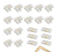 20 Pezzi Trasparente LED Strisce di Connettori, 6 Connettori Rapidi Centrali Trasparenti 14 Angolari a L Strisce Luminose Senza Saldatura Spina Adatto Per LED COB a 2 Pin da 8 MM di Larghezza