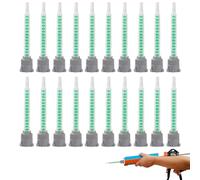 20 Pezzi Ugelli per Miscelatori Statici,Ugelli per Resina Epossidica,Tubo per Miscelazione AB Adesivo per Miscelazione Statica Bocca Ugello di Miscelazione Statica (Rapporto 1: 1)