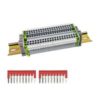20 pezzi UK/2.5B DIN Rail Block Kit per collegamento rapido innestabile, morsettiera SRJQXH DIN con guida DIN da 20 cm e clip di messa a terra, clip a coccodrillo non si allentano