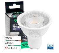 20 pezzi V-TAC LAMPADINA LED CHIP CREE GU10 7,5W FARETTO SPOTLIGHT 38