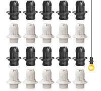 20 pezzi Vintage Solide Portalampada E14, attacco in bachelite, portalampada Edison Retro a vite adattatore per lampade (10 nero+10 bianco)