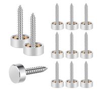 20 Pezzi Viti da Specchio 12mm Acciaio Inossidabile Chiodi a Specchio con Cappucci Decorativi per Specchietti Piastre da Bagno Armadi Cartelli in Vetro