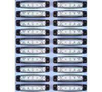 20 Pezzi X 12V 6 Luci LED Indicatore Laterale Bianco Camion Telaio Roulotte Bus